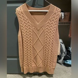 Brown oversized sweater vest